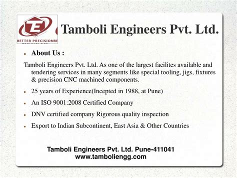 precision parts manufacturer in pune|Tamboli Engg – Welcome to Tamboli Engineers .